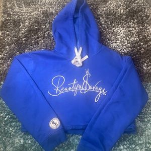 Blue crop hoodie